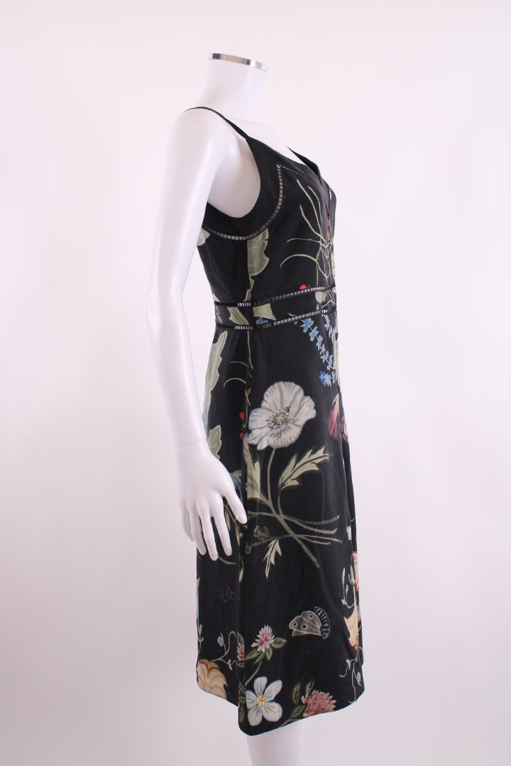 Gucci S/S Kris Knight Floral Dress Black/ Khaki 10 | Default Title, Black