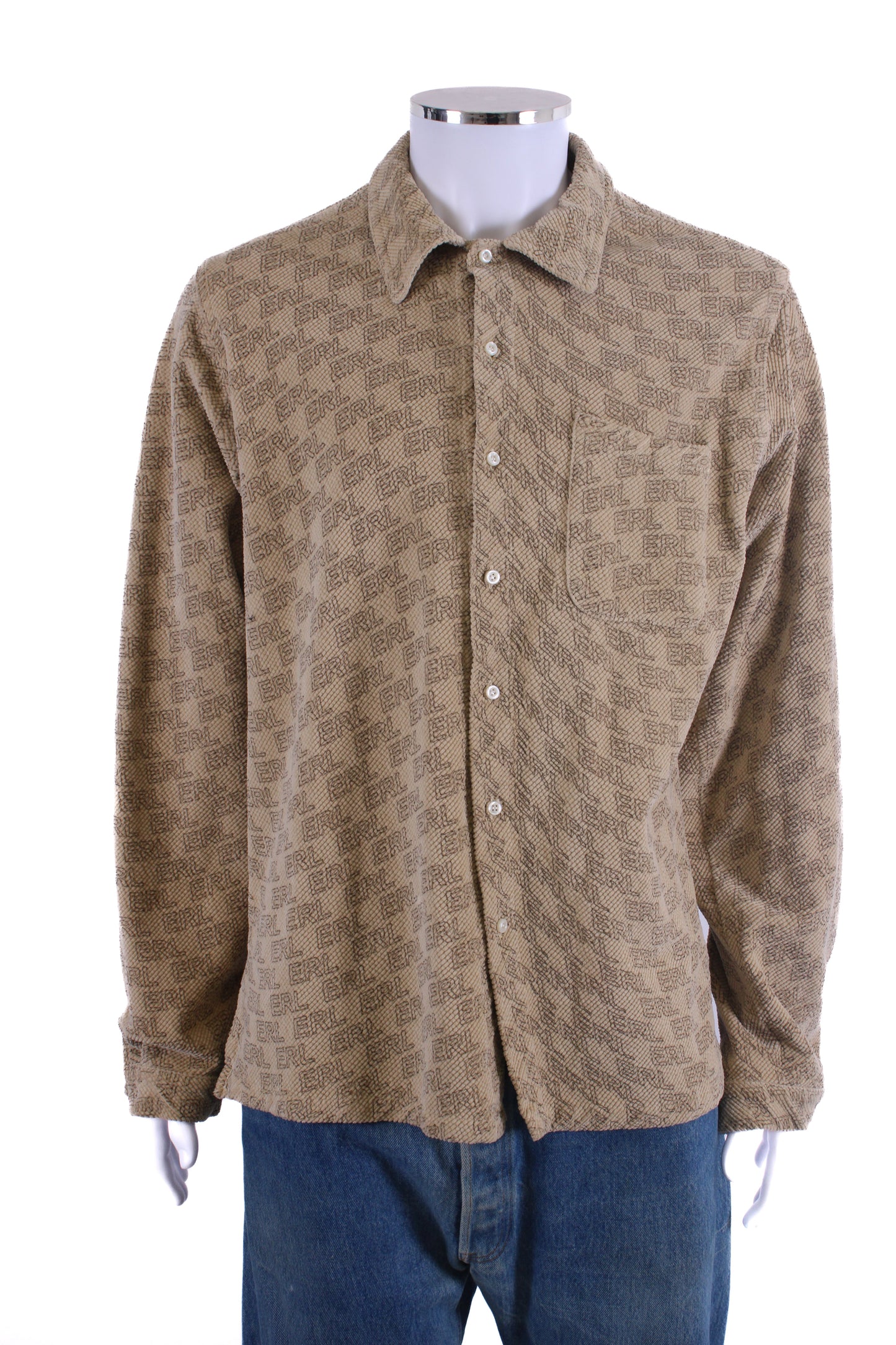 ERL Logo Print Shirt Beige XL | O/S, Beige