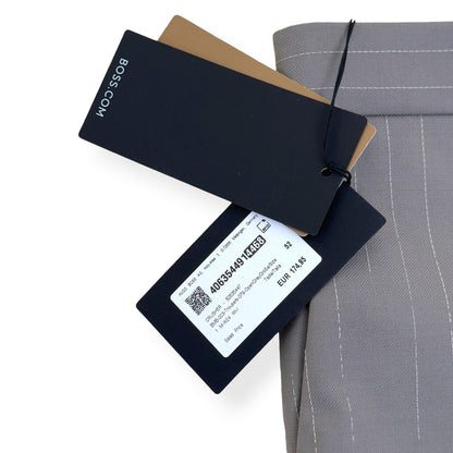 BOSS CRUSHER PINSTRIPE STRAIGHT LEG TROUSERS GREY 52 / XL | XL, Grey