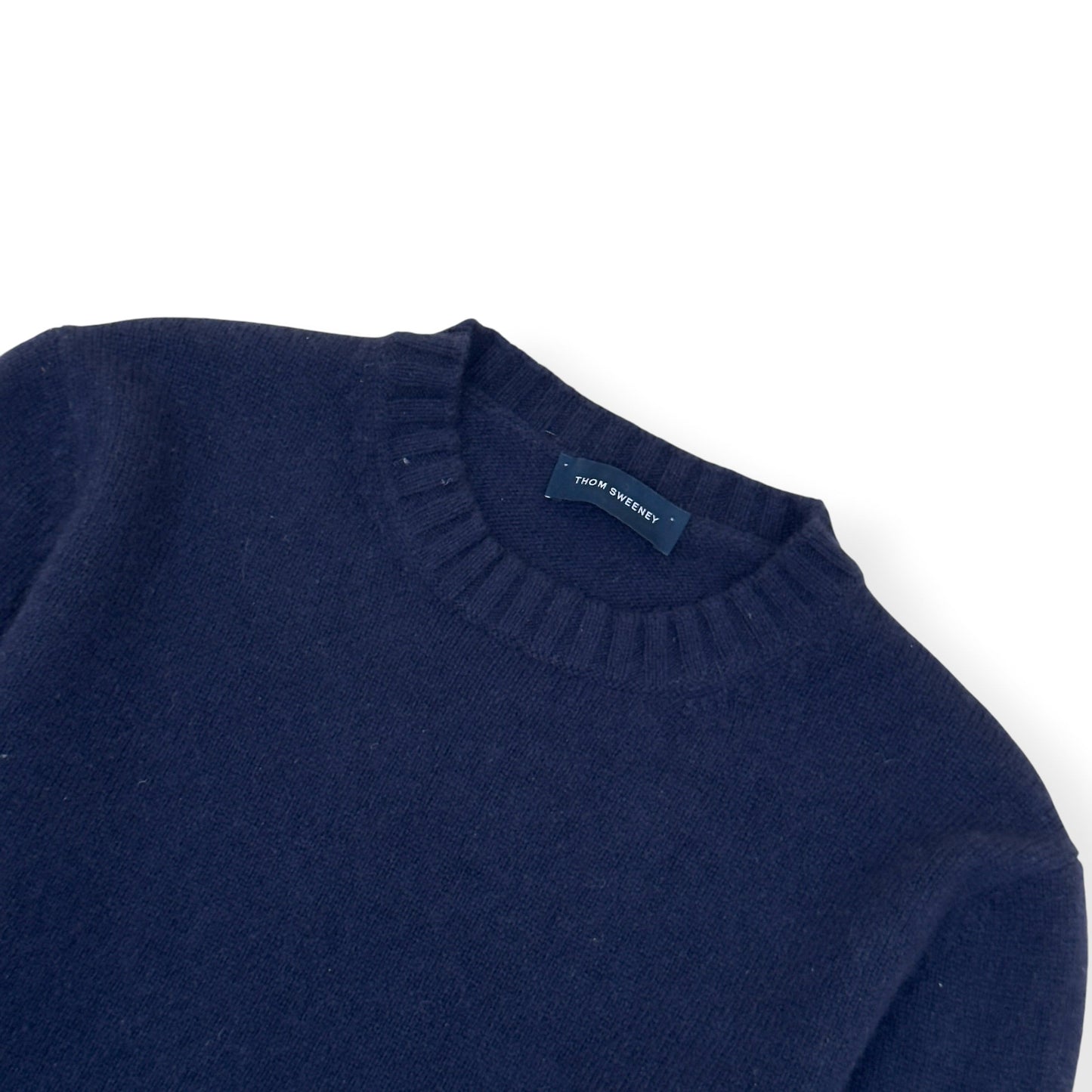 THOM SWEENEY CASHMERE CREWNECK SWEATER NAVY M | Medium, Navy