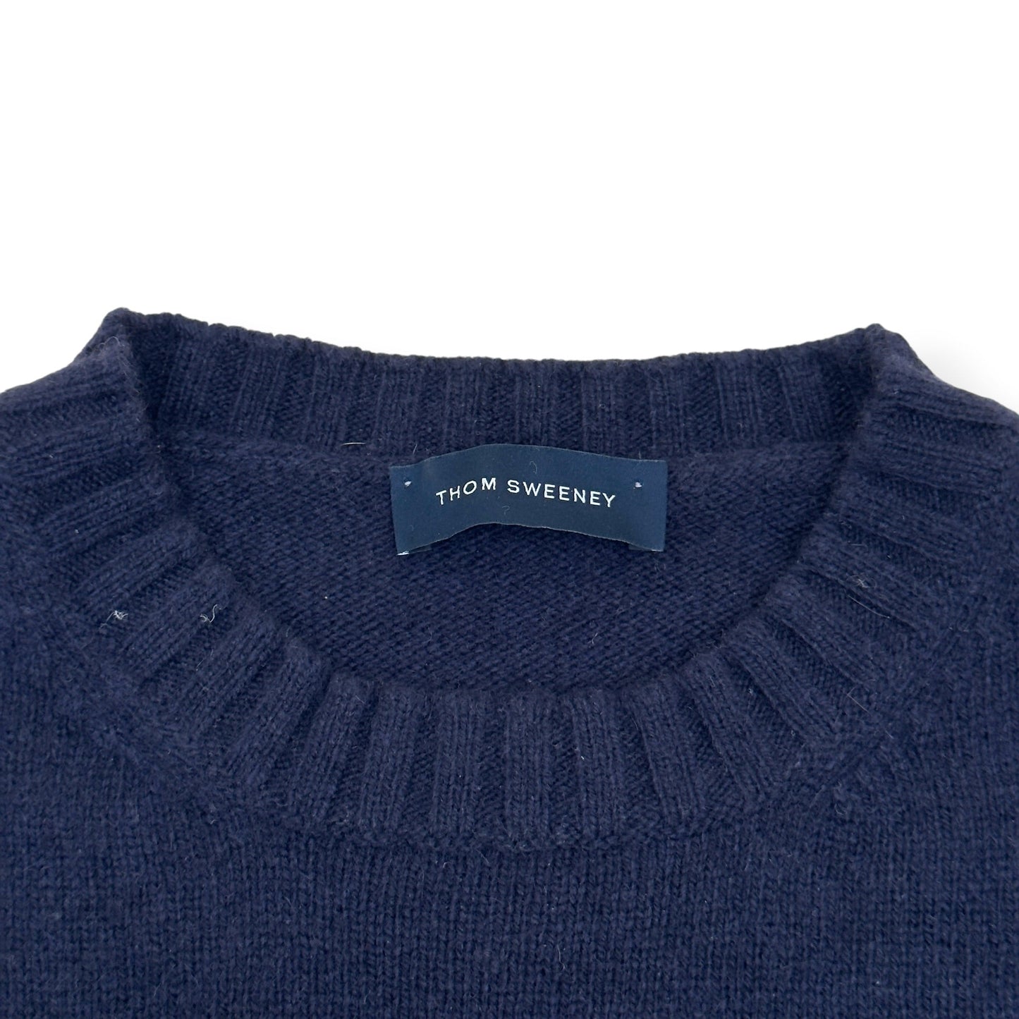 THOM SWEENEY CASHMERE CREWNECK SWEATER NAVY M | Medium, Navy