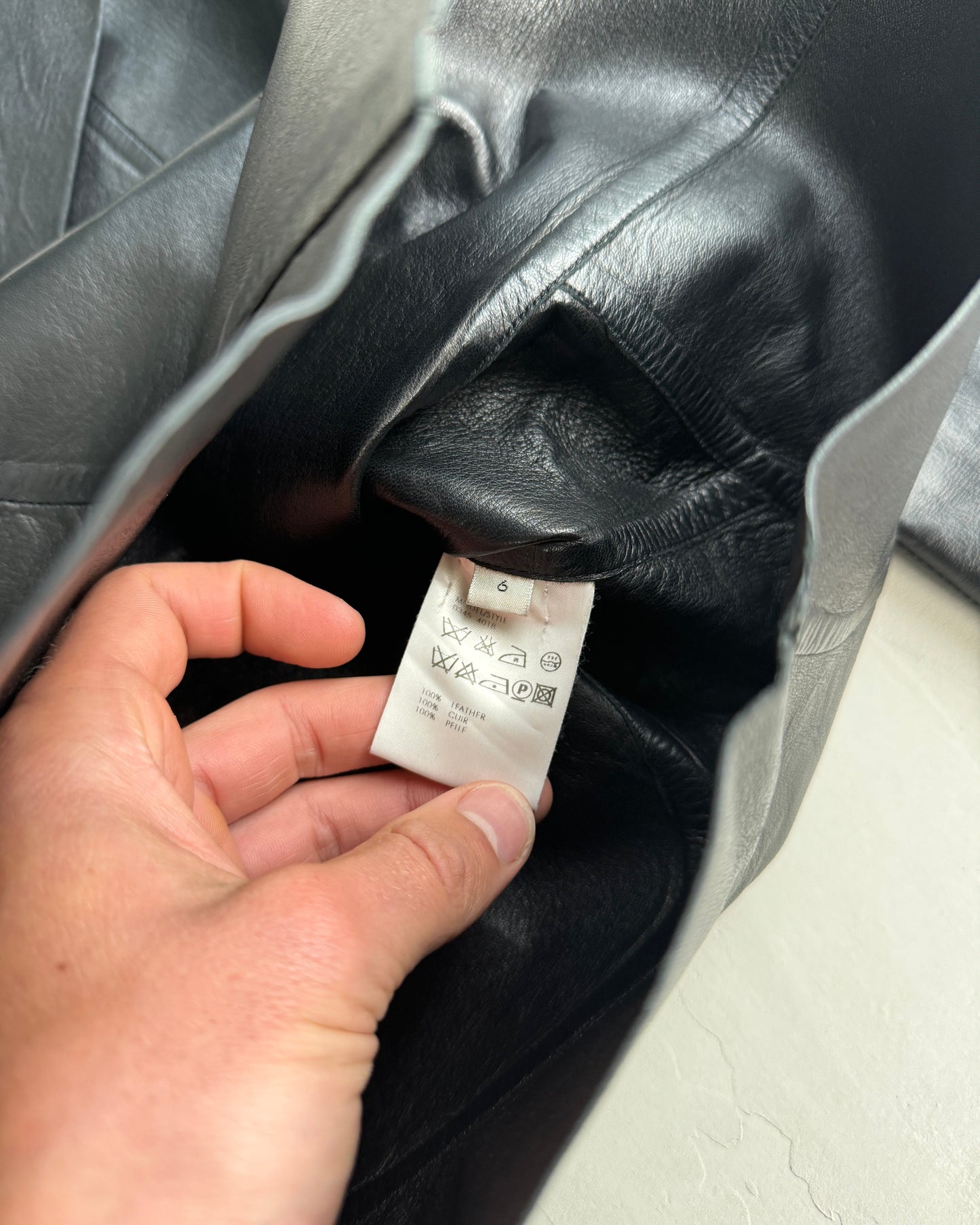 CALVIN KLEIN COLLECTION SS97 LEATHER BLAZER - XS | XS, Black