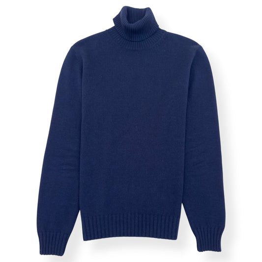 THOM SWEENEY CASHMERE ROLL NECK SWEATER NAVY M | Medium, Navy