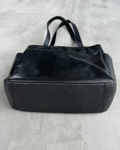 PRADA 2000'S LEATHER MULTI-POCKET TOTE BAG | O/S, Black