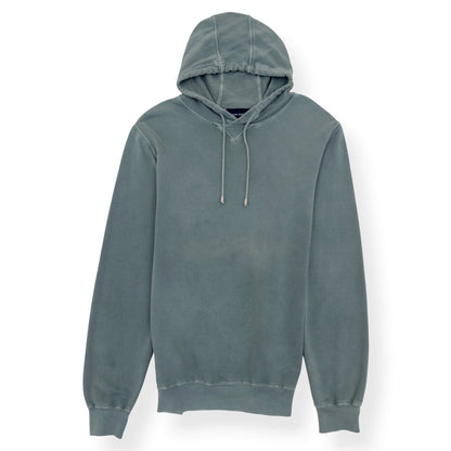 THOM SWEENEY GARMENT DYED COTTON HOODIE GREEN L | Large, Green