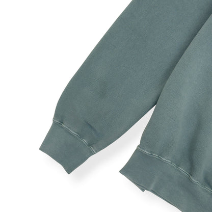 THOM SWEENEY GARMENT DYED COTTON HOODIE GREEN L | Large, Green