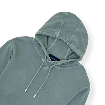 THOM SWEENEY GARMENT DYED COTTON HOODIE GREEN L | Large, Green