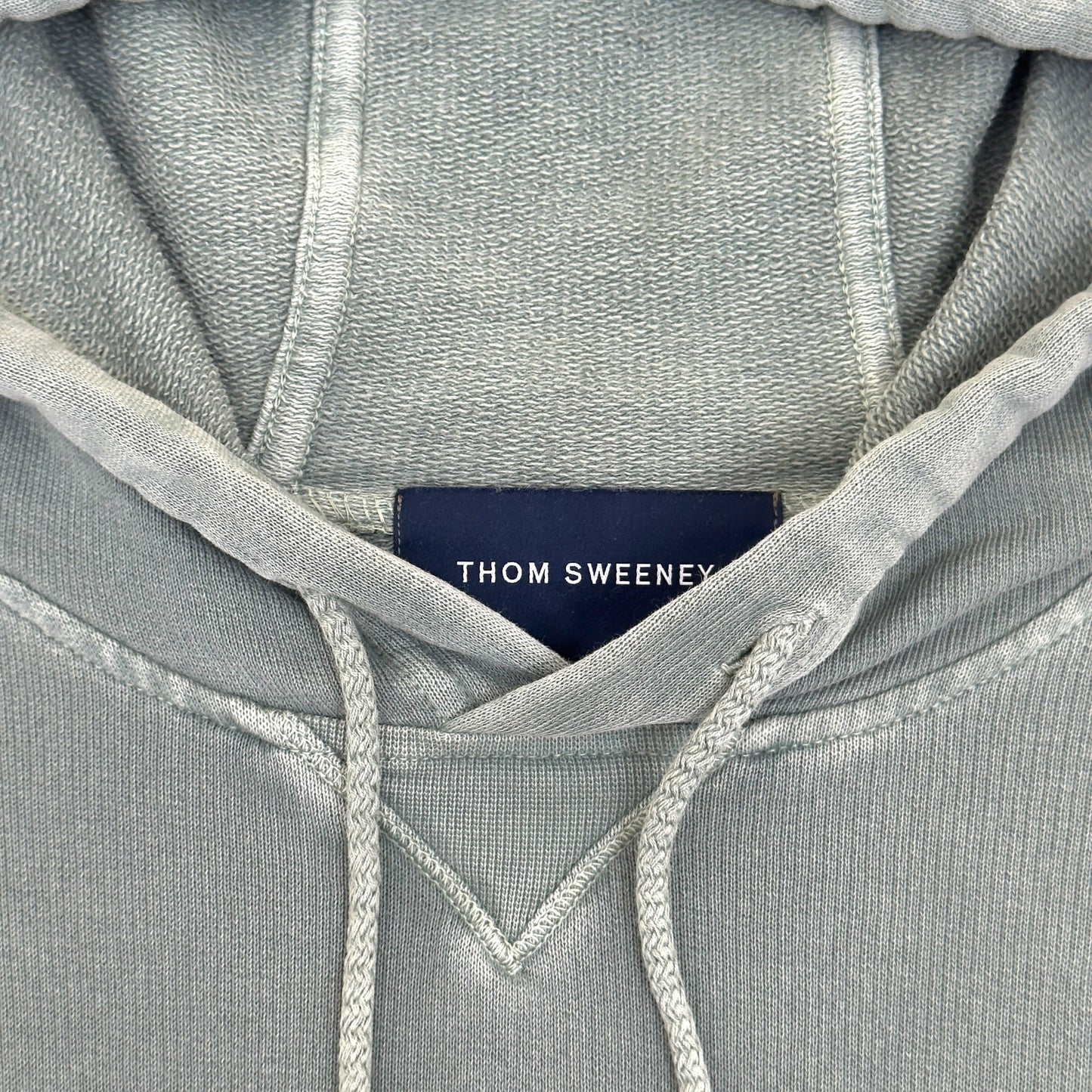 THOM SWEENEY GARMENT DYED COTTON HOODIE GREEN L | Large, Green