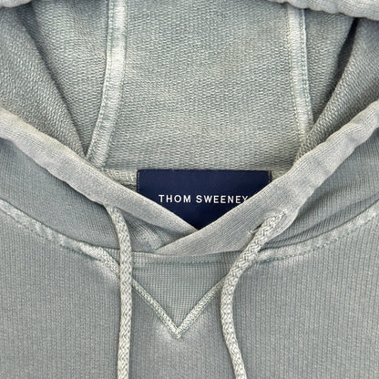 THOM SWEENEY GARMENT DYED COTTON HOODIE GREEN L | Large, Green