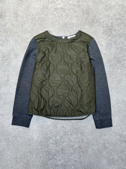 Zucca Quilted Panelled Back Zip Detail Long Sleeve Top