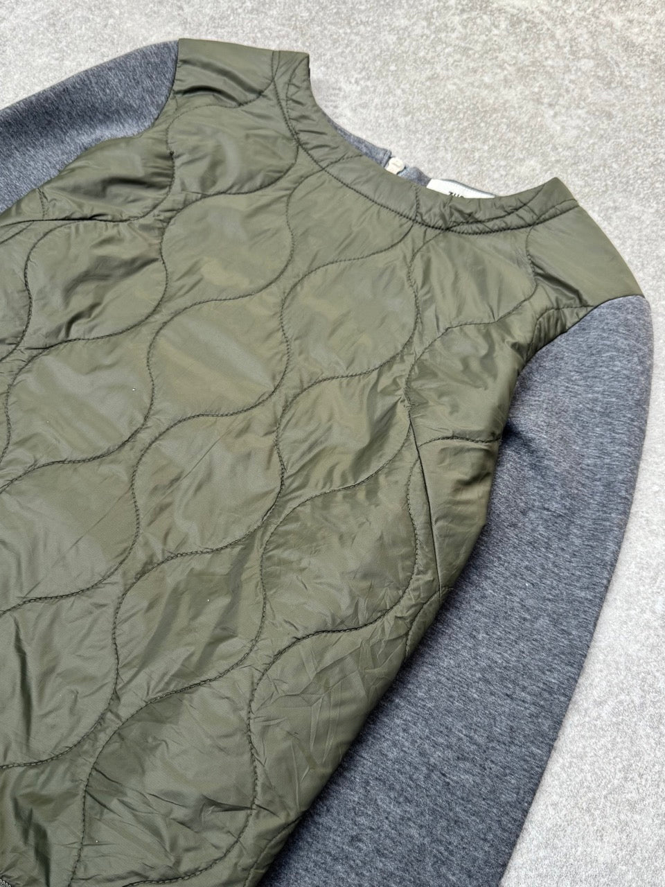 Zucca Quilted Panelled Back Zip Detail Long Sleeve Top