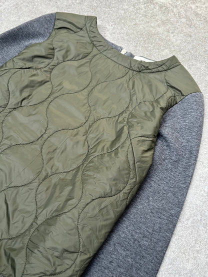 Zucca Quilted Panelled Back Zip Detail Long Sleeve Top