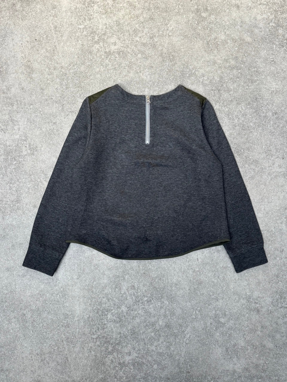 Zucca Quilted Panelled Back Zip Detail Long Sleeve Top