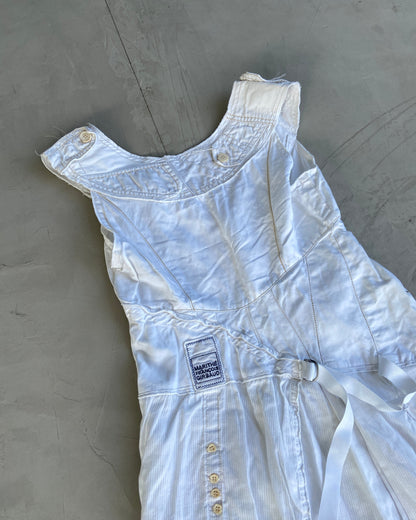 MARITHE FRANCOIS GIRBAUD MFG LINEN WHITE DRESS - S/M
