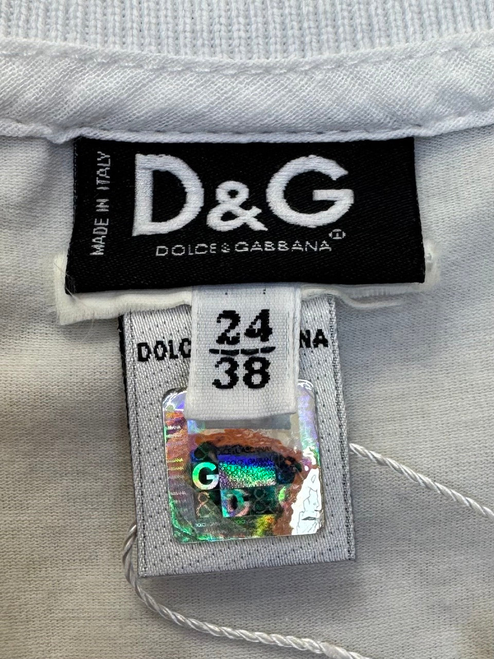 D&G Slogan Logo Spellout V-Neck Top