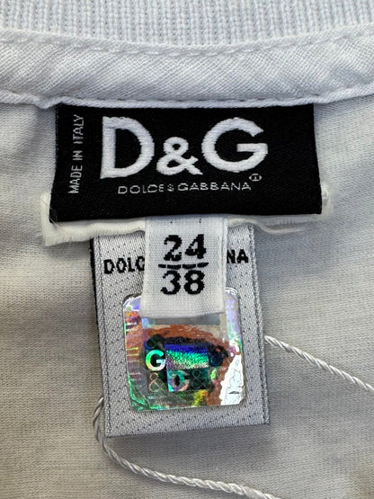 D&G Slogan Logo Spellout V-Neck Top