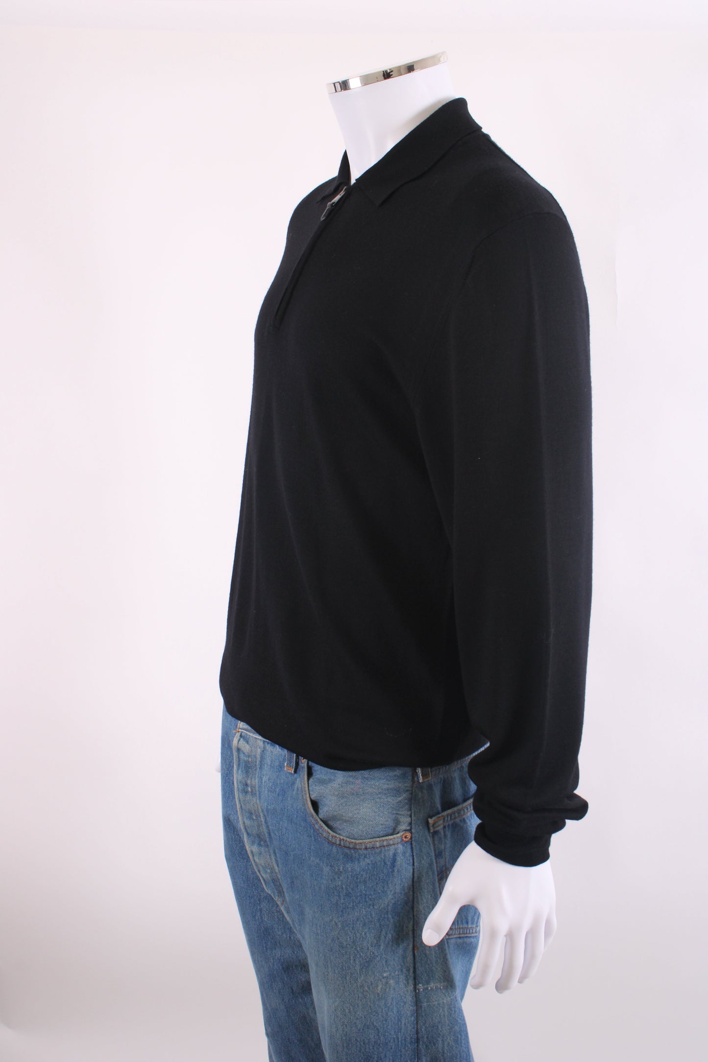 Canali L/S Half Zip Jumper Black 4XL | XXXXL, Black