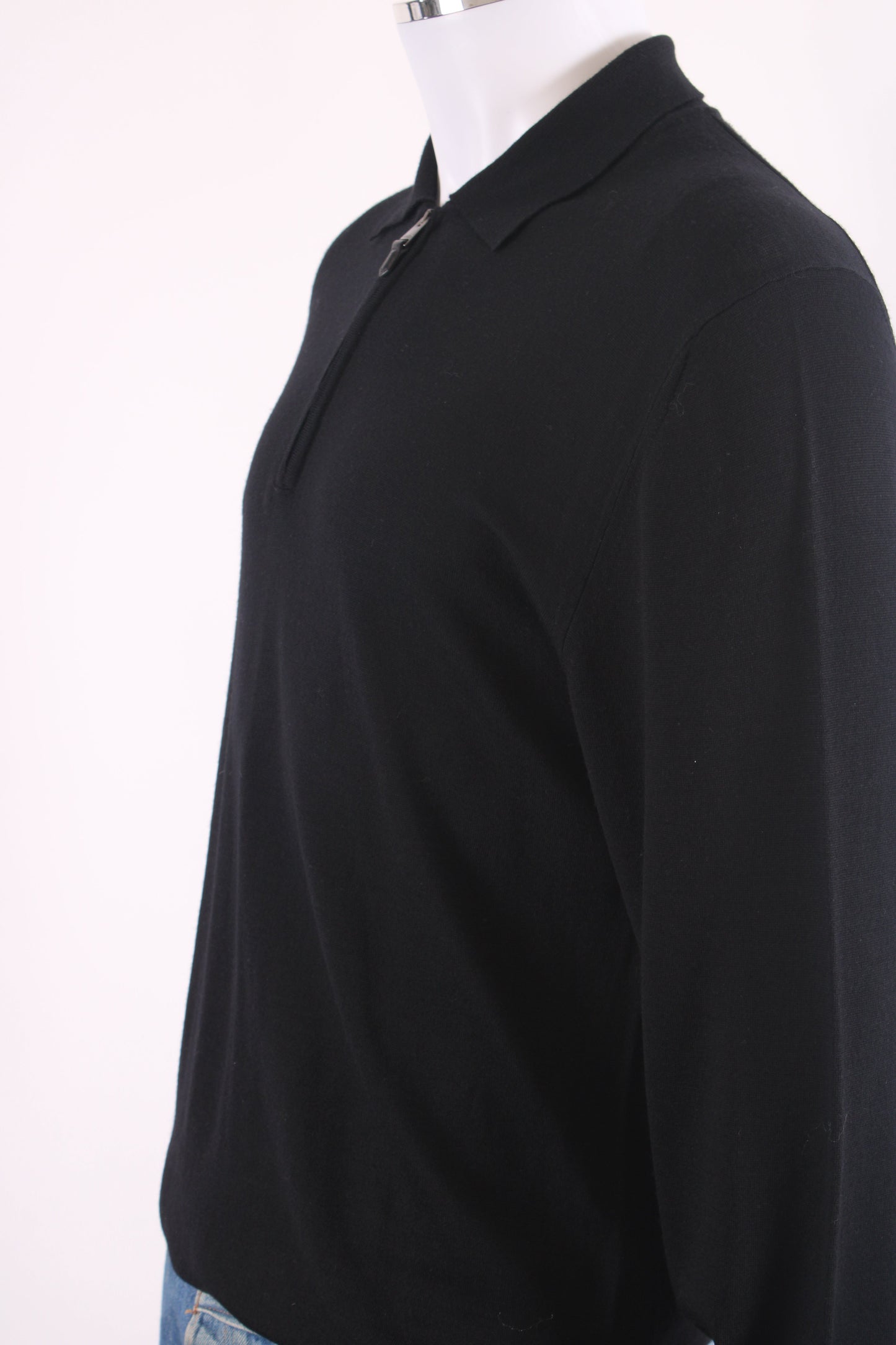 Canali L/S Half Zip Jumper Black 4XL | XXXXL, Black