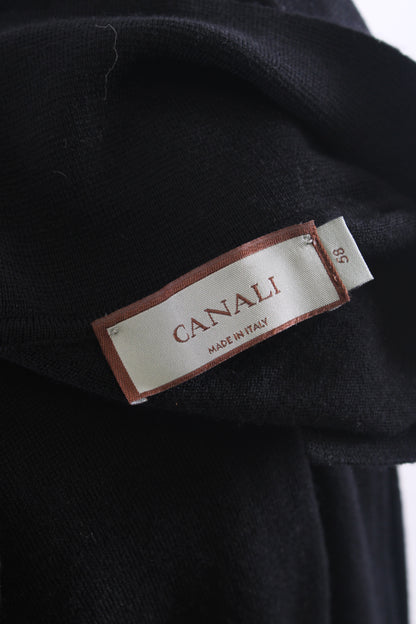 Canali L/S Half Zip Jumper Black 4XL | XXXXL, Black