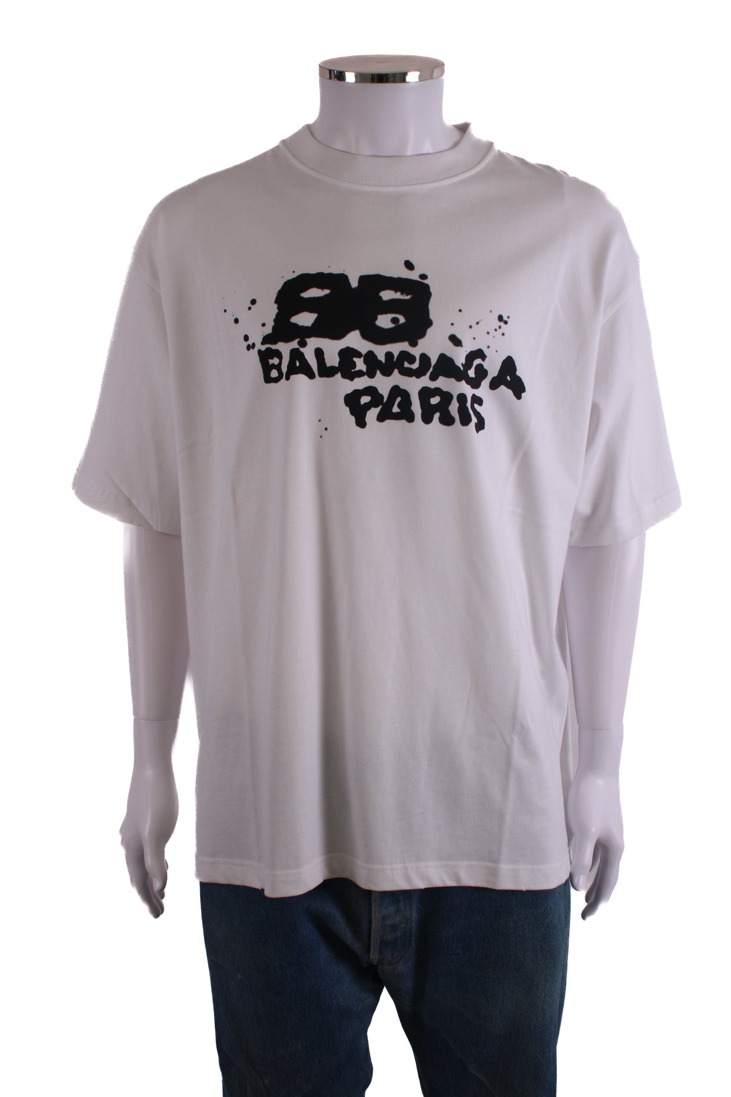 Balenciaga Graffiti Logo T-shirt White/ Black XXL | XXL, Black
