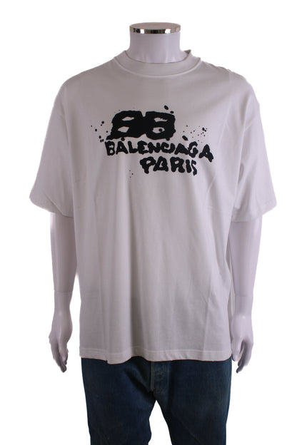 Balenciaga Graffiti Logo T-shirt White/ Black XXL | XXL, Black