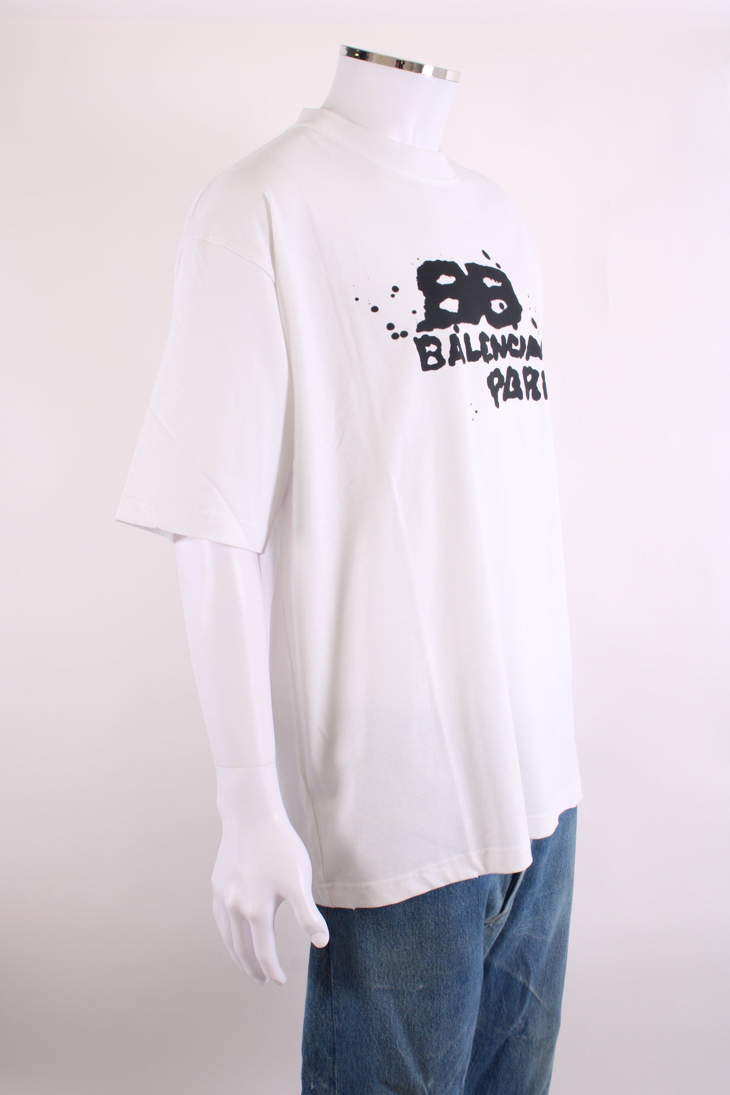 Balenciaga Graffiti Logo T-shirt White/ Black XXL | XXL, Black