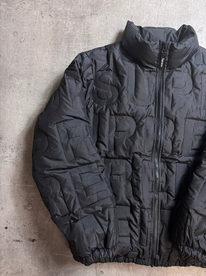 S/S 19' Supreme Bonded Logo Down Black Nylon Puffer Jacket