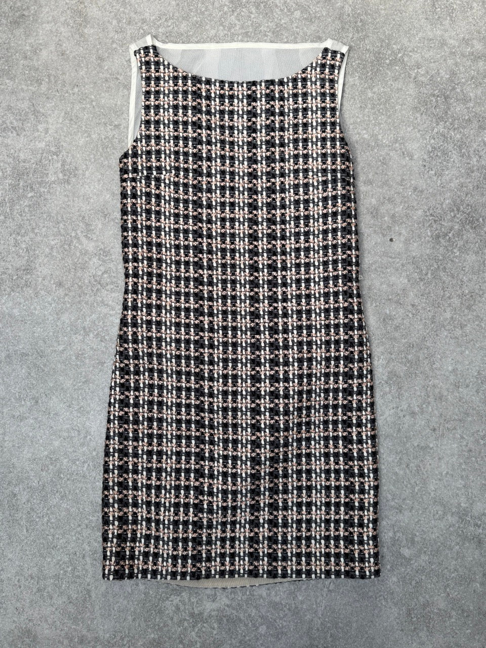Sacai Sheers Panelled Tweed Fabric Midi Dress SC: 5782
