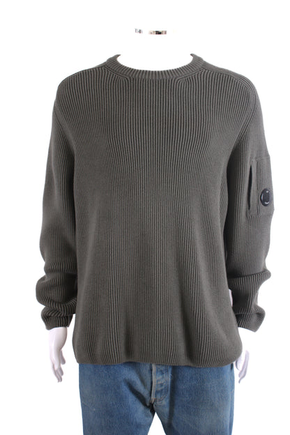 CP Company L/S Ribbed Knit Jumper Khaki XXL | XXL, Khaki