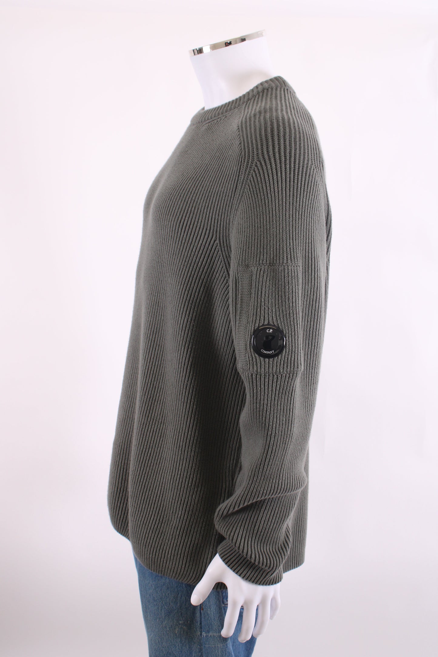 CP Company L/S Ribbed Knit Jumper Khaki XXL | XXL, Khaki