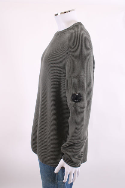 CP Company L/S Ribbed Knit Jumper Khaki XXL | XXL, Khaki