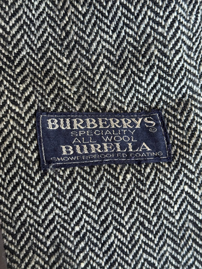 Burberry Grey Herringbone Tweed Overcoat