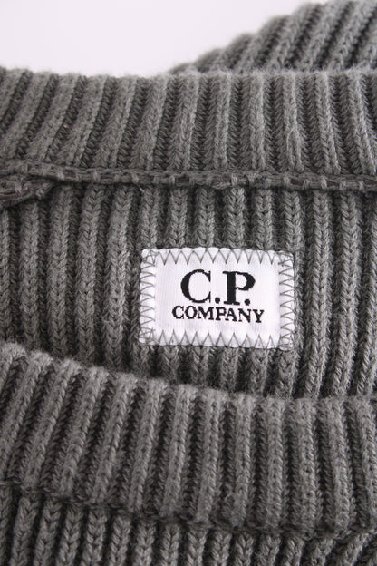 CP Company L/S Ribbed Knit Jumper Khaki XXL | XXL, Khaki