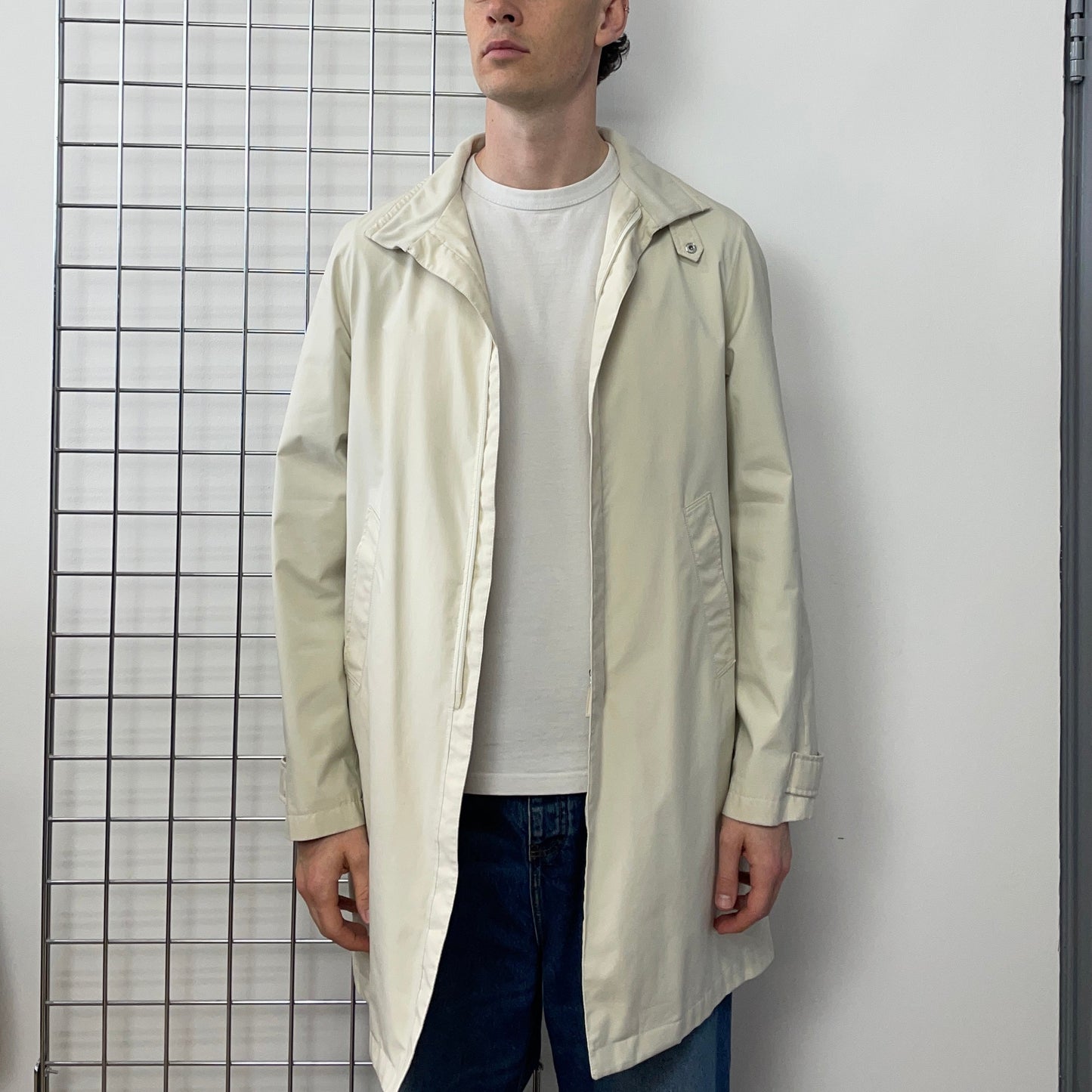 Prada Sport Cream 00s Goretex Longline Trench Coat | Large, Cream
