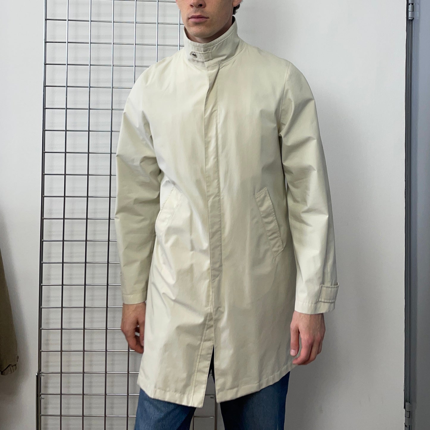 Prada Sport Cream 00s Goretex Longline Trench Coat | Large, Cream
