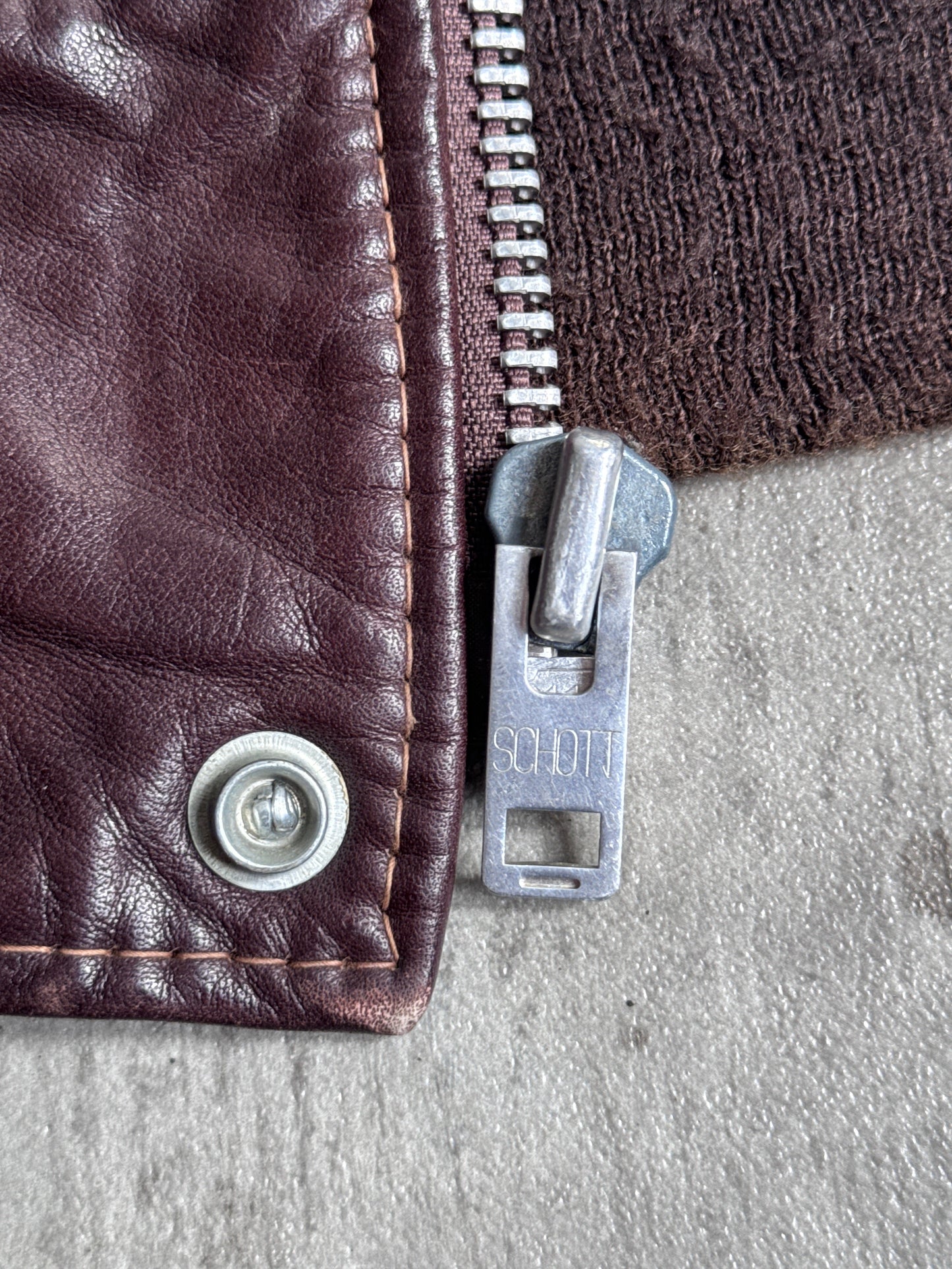 Schott Brown Soft Leather Flight Bomber Jacket