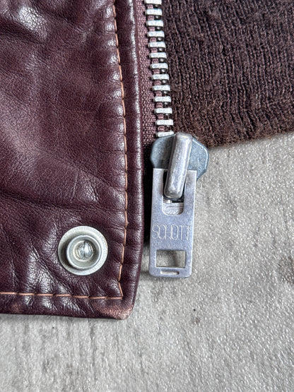 Schott Brown Soft Leather Flight Bomber Jacket