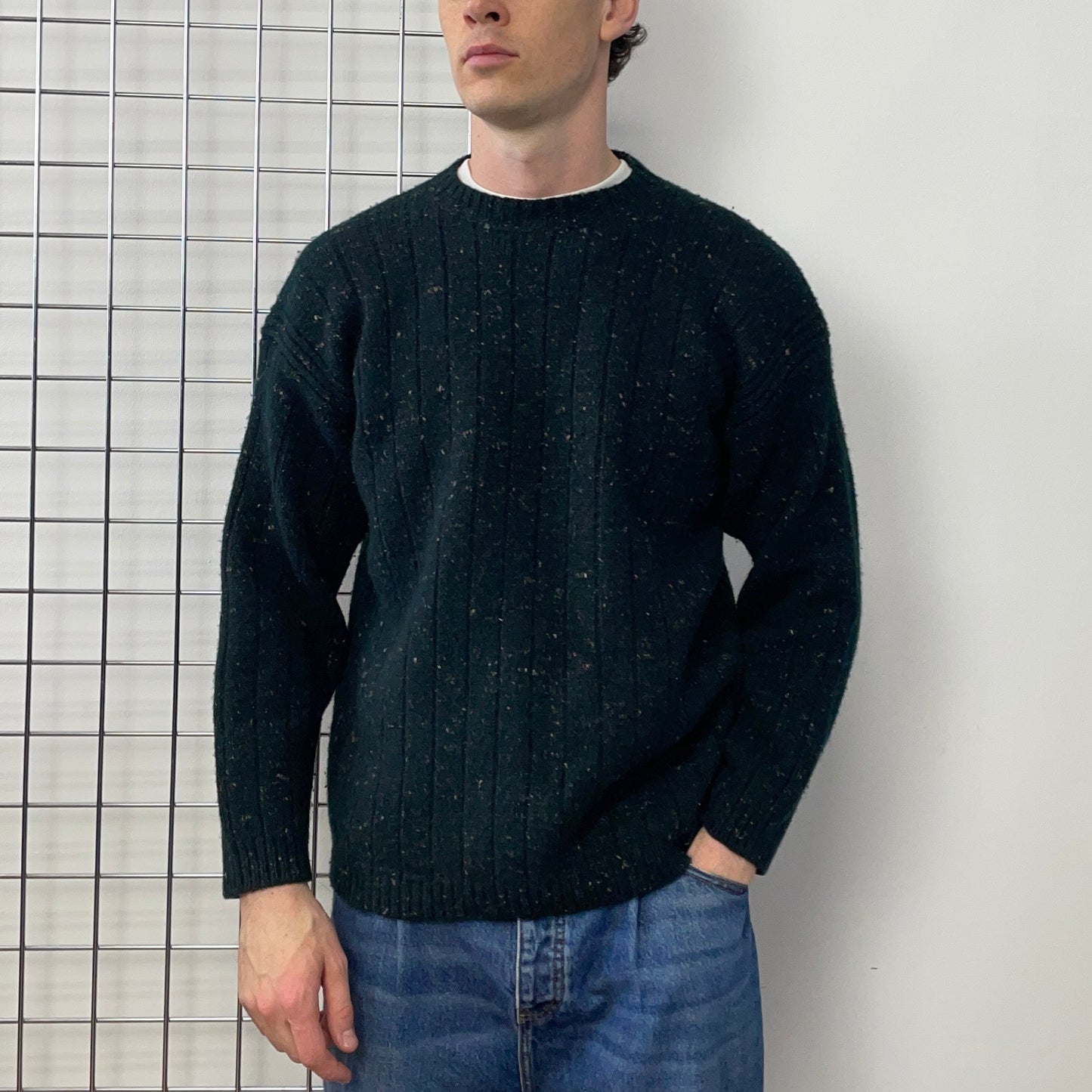 C.P. Company Forest Green AW95 Speckled Knit Jumper | Large, Green