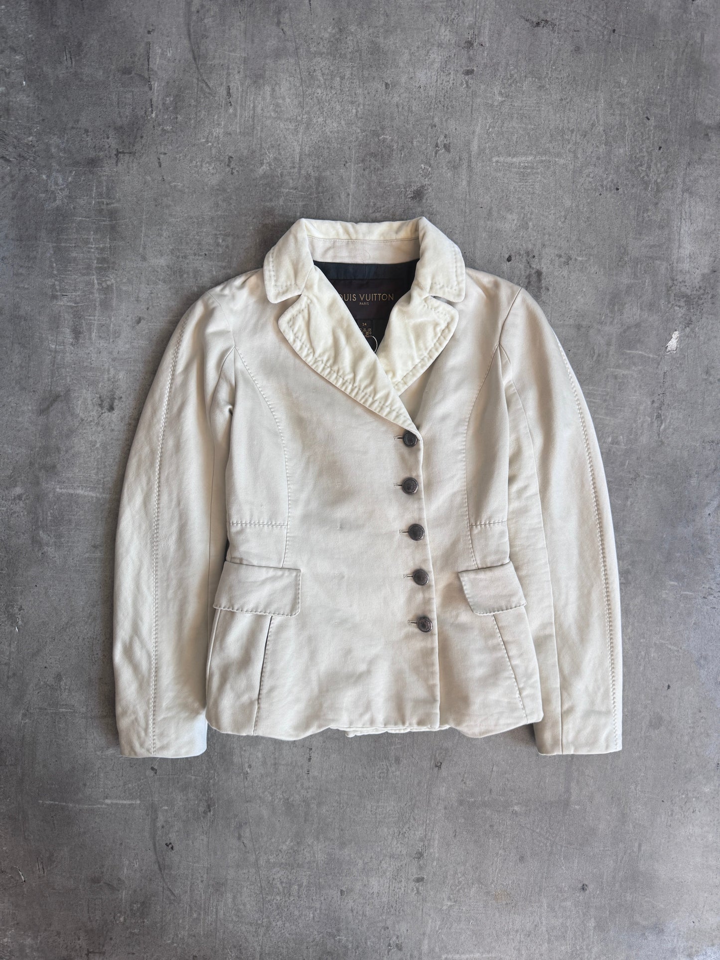 Louis Vuitton Crushed Velvet Trim Single Breasted Blazer | Small, Multicoloured