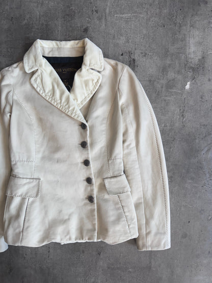 Louis Vuitton Crushed Velvet Trim Single Breasted Blazer | Small, Multicoloured