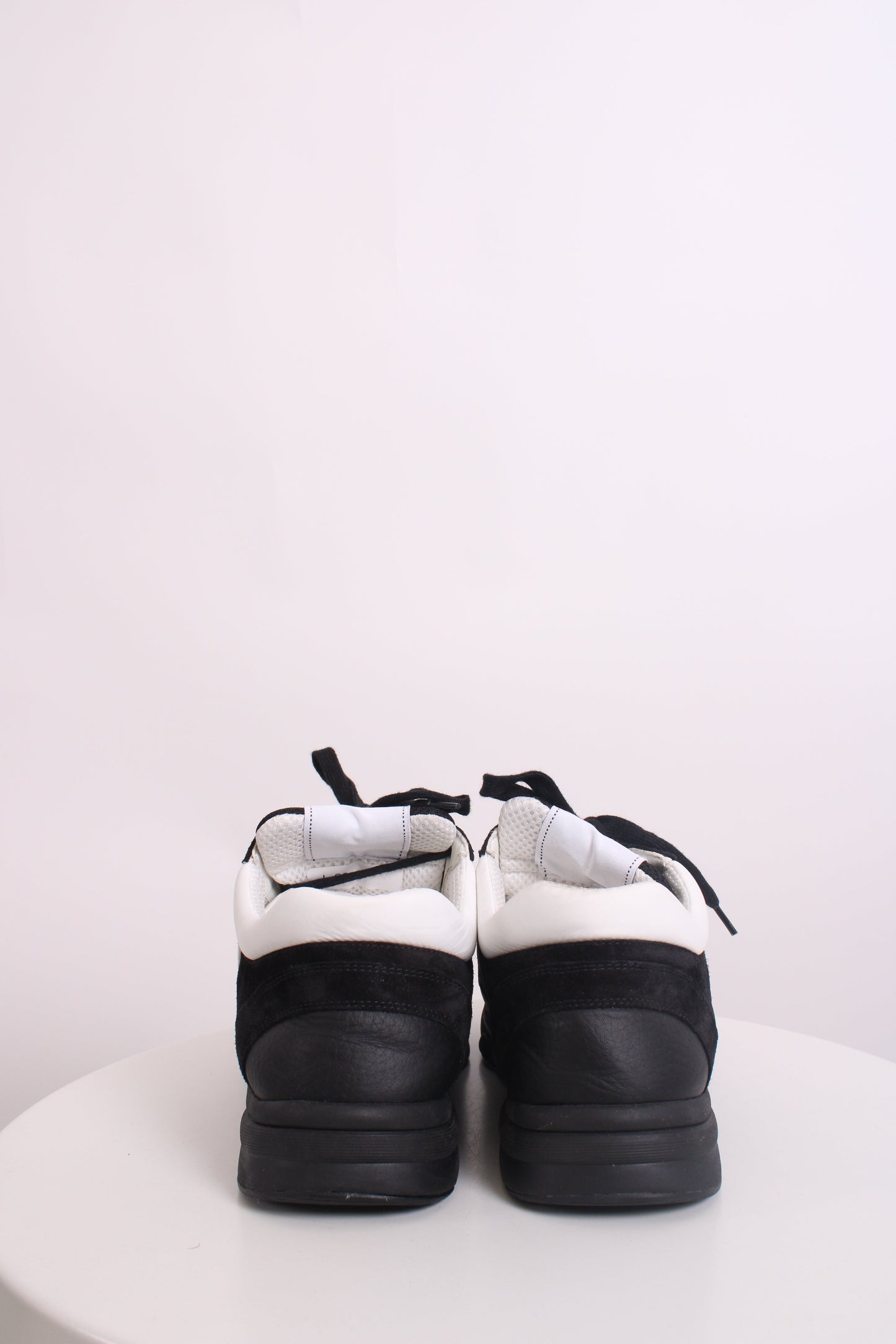 Chanel CC Mesh Suede Trainers Black/ White 44 | O/S, Black