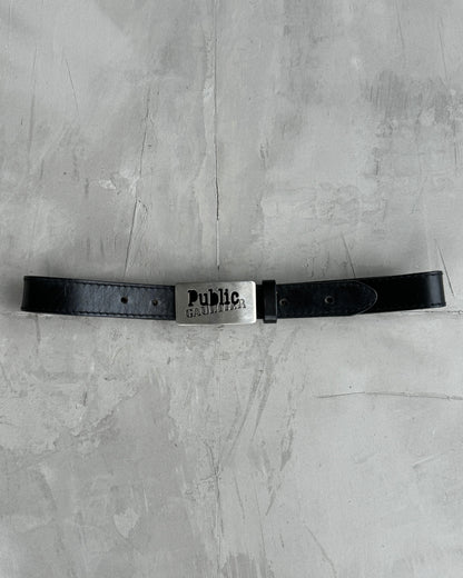 JEAN PAUL GAULTIER 'PUBLIC GAULTIER' METAL & LEATHER BELT - S | O/S, Black