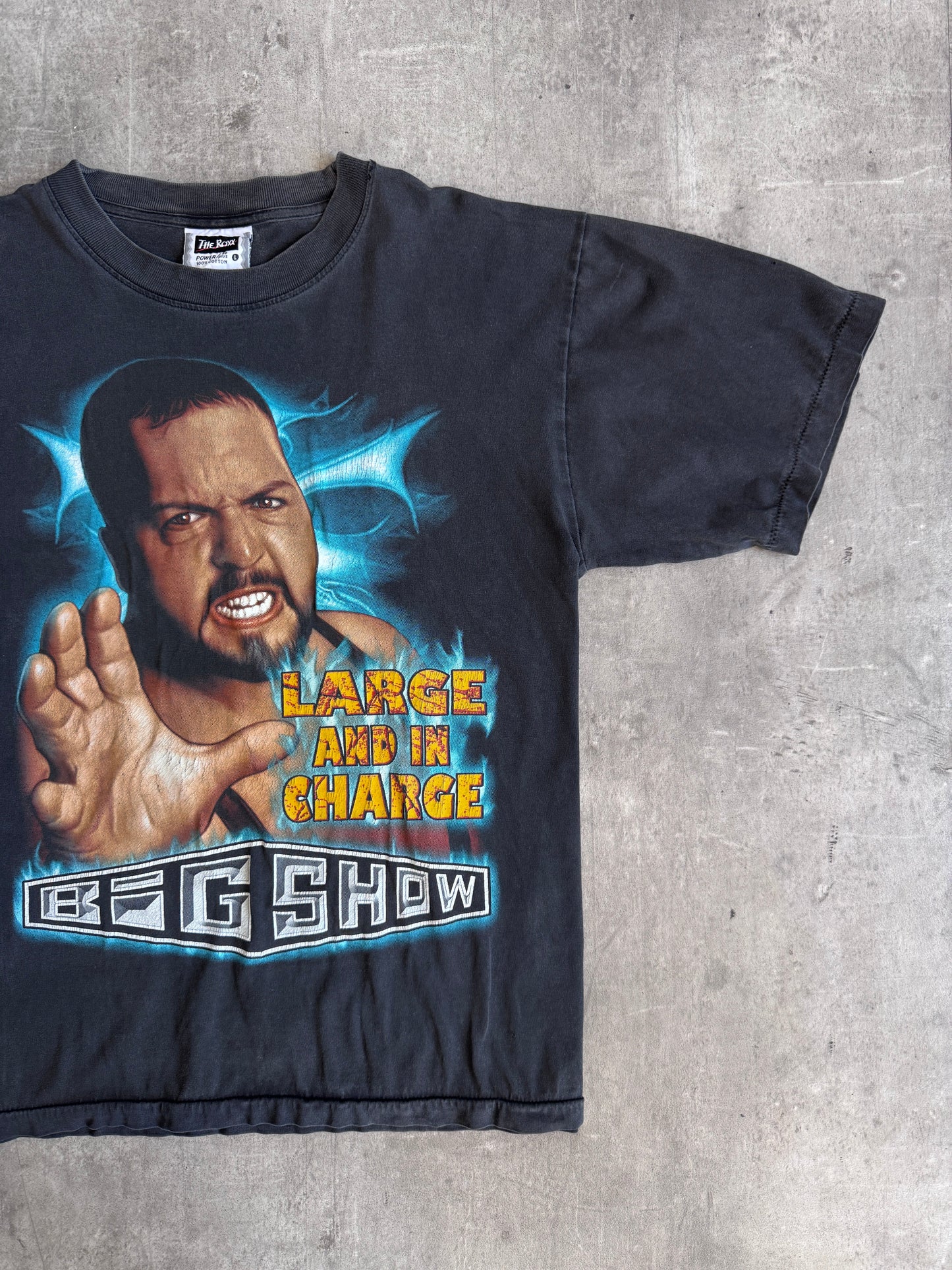 WWE Big Show 'Large & In Charge' Faded Black Graphic Tee | Large, Multicoloured