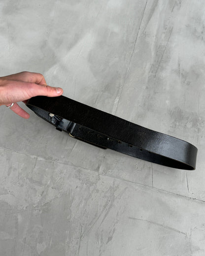 DIESEL METAL & LEATHER LOGO BELT | O/S, Black