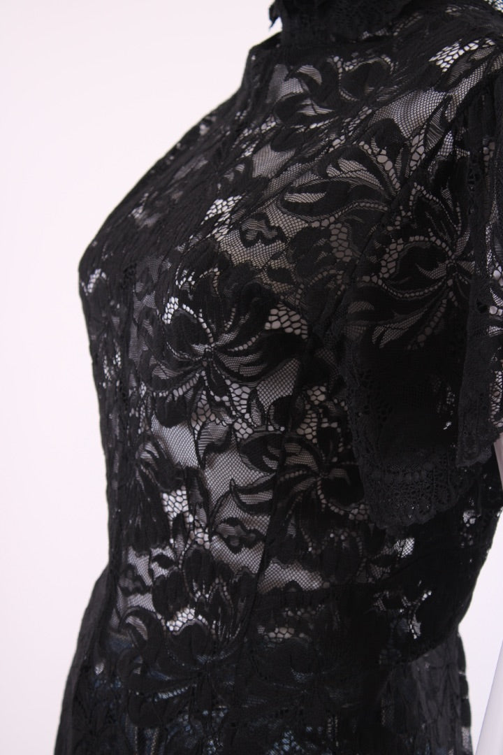 Paco Rabanne S/S Lace Top Black 10 | Default Title, Black