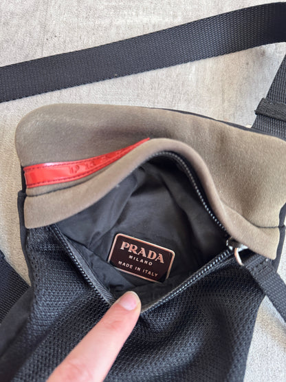 Prada Sport 1999 Black Neoprene Messanger Bag