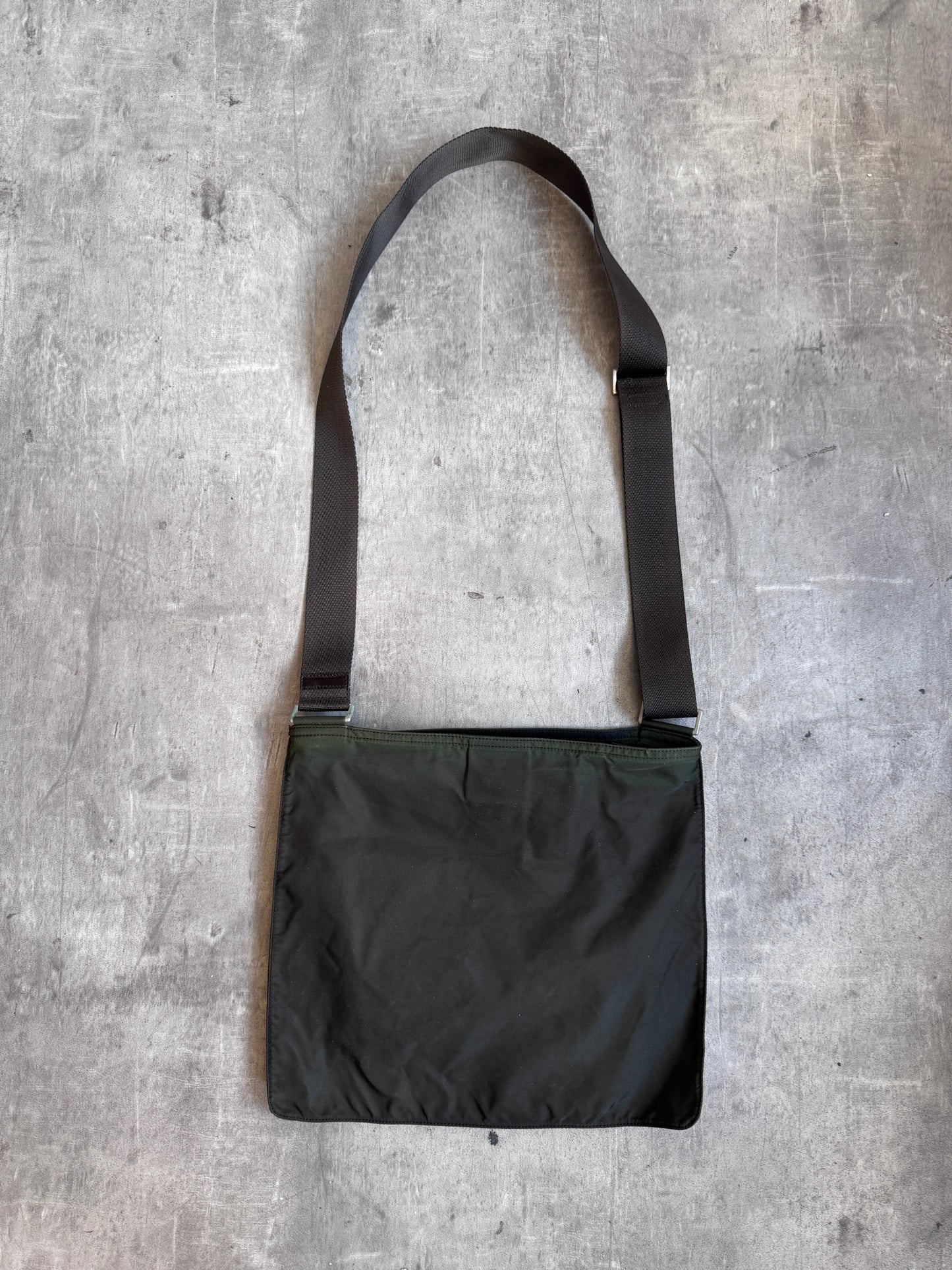 Prada Nylon Olive Green Tote Crossbody Bag