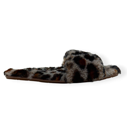 UGG FLUFF YEAH SLIDE II LEOPARD PRINT SLIPPER BROWN UK7 | UK 7, Brown