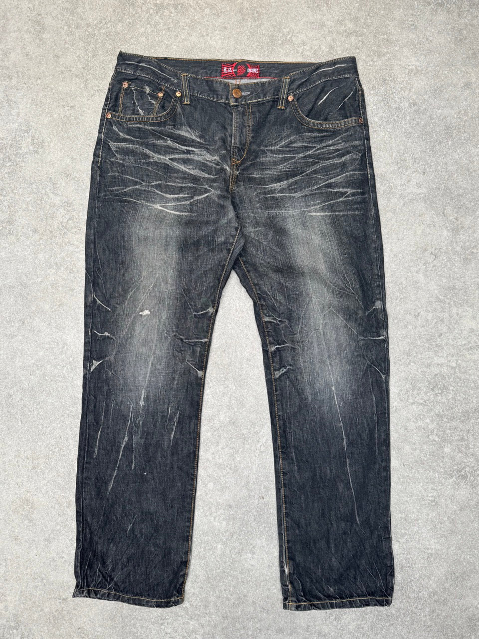 Oniarai Jeans Studded Pocket Distressed Black Jeans