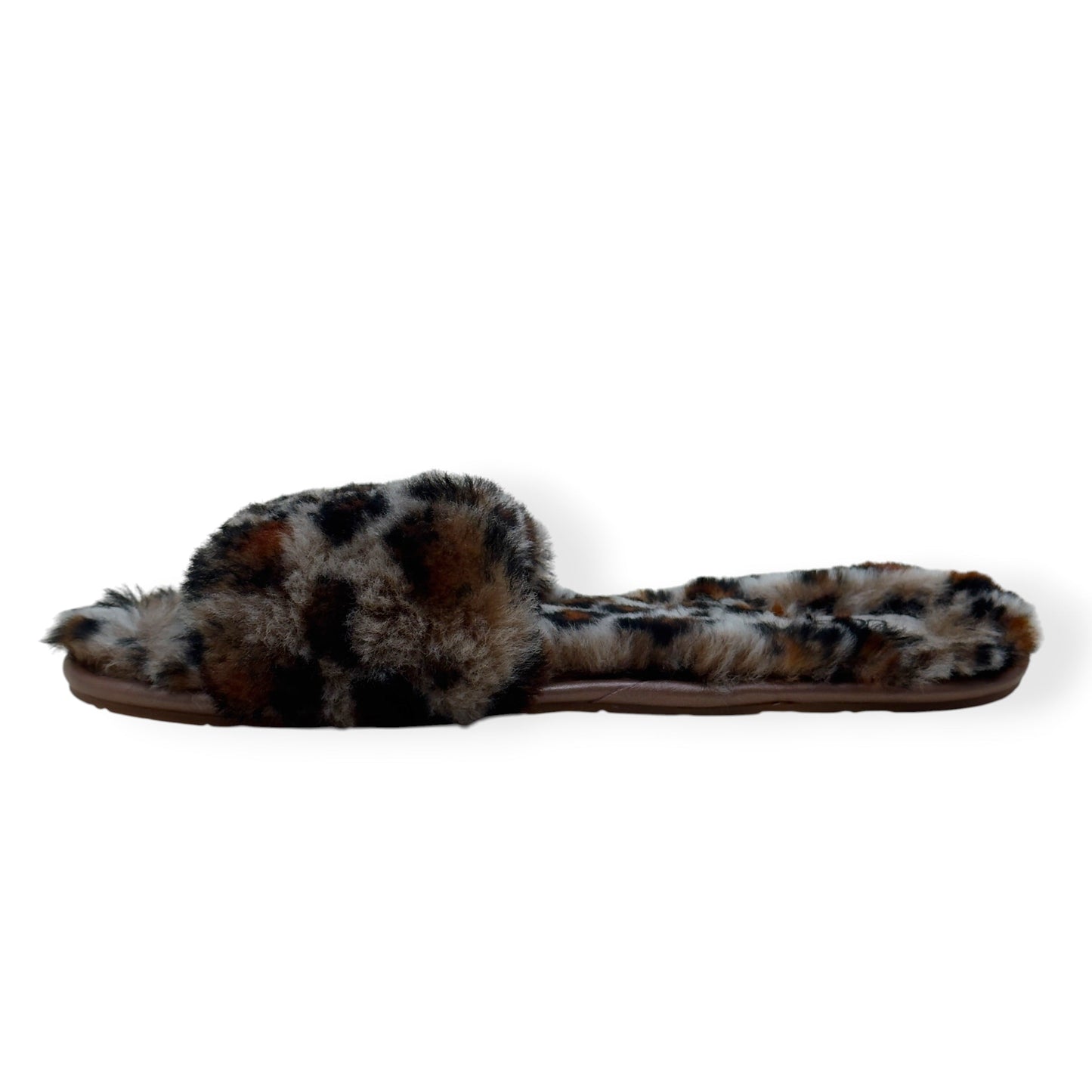 UGG FLUFF YEAH SLIDE II LEOPARD PRINT SLIPPER BROWN UK7 | UK 7, Brown